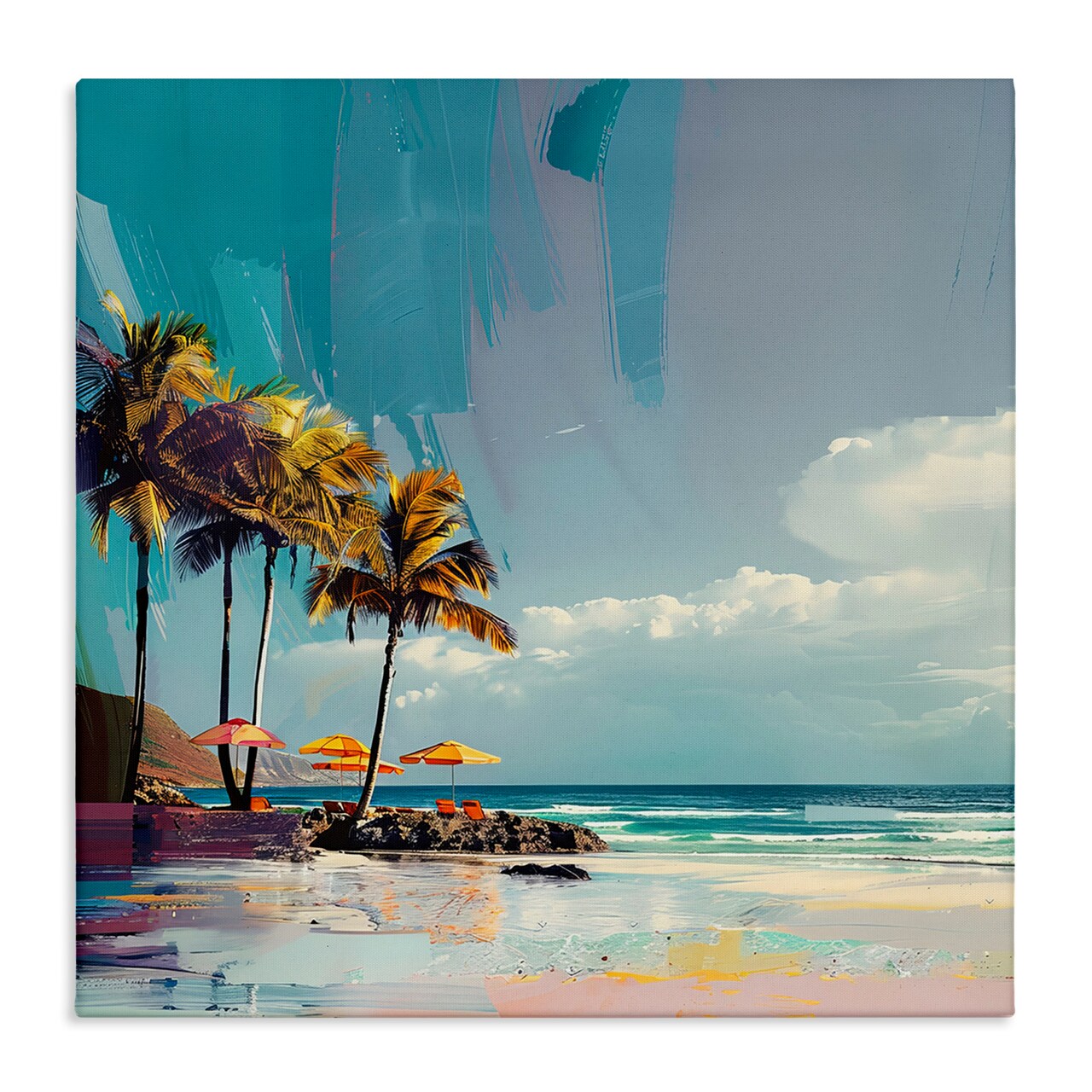Stupell Industries Contemporary Shoreline in Summer Canvas Wall Art Design by Irena Orlov